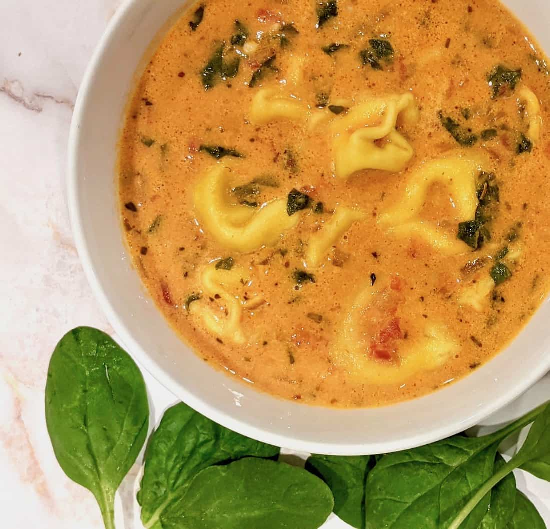 tortellini soup with spinach