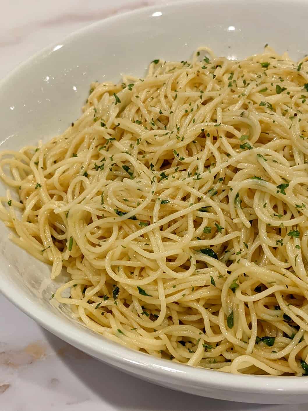 angel hair pasta dish